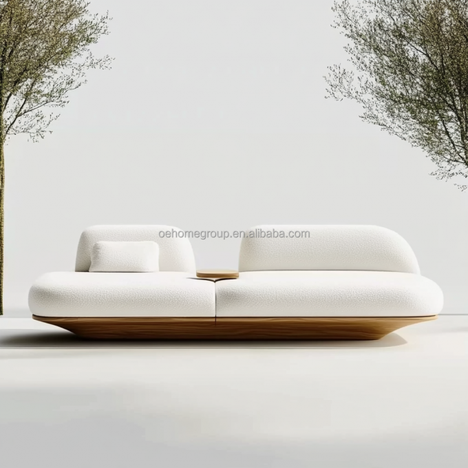 تصميم عصري قاعدة خشب الجوز 2 أريكة فاخرة منحنية قابلة للإمالة لأثاث غرفة نوم الفندق والتصميم الداخلي 5
