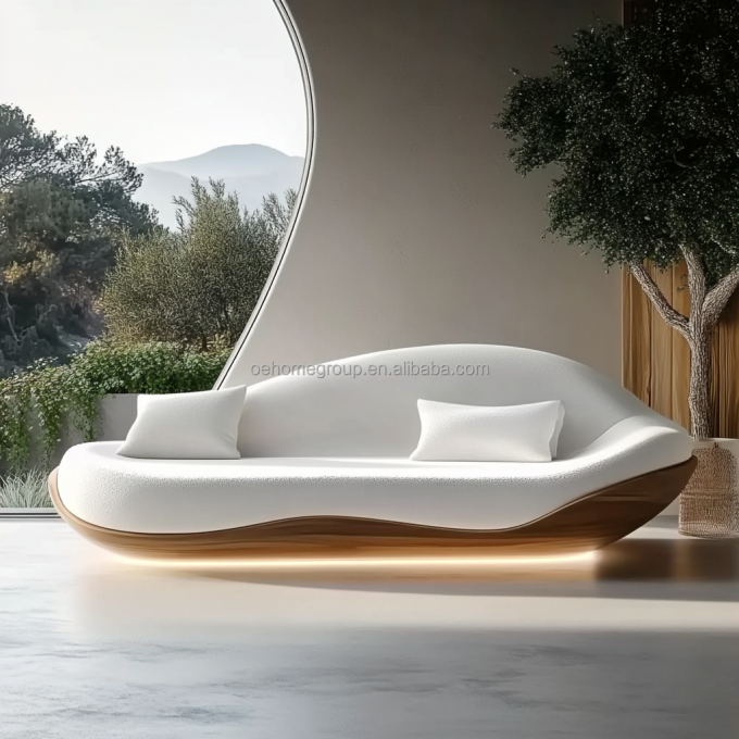 2 أرائك إيطالية من نوع الاستلقاء أثاث منزلي تصميم عصري فاخر لغرفة المعيشة 6